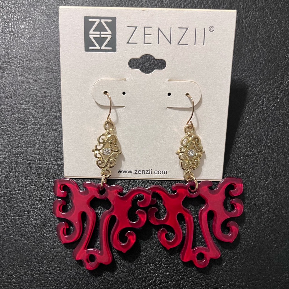 Cute red dangly earrings